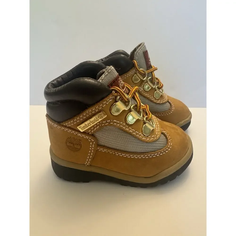 Timberland Toddler Boots Size 5 Wheat Nubuck Hiking Lace Up Classic